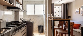 Flats Praia Uberlândia - Apartment close to Praia Clube - Leisure area 24-hour doorman
