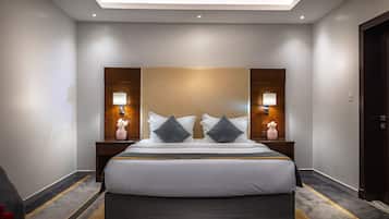 Premium bedding, memory-foam beds, in-room safe, blackout curtains