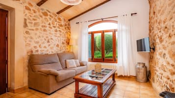 Televisio, takka, pöytätennispöytä