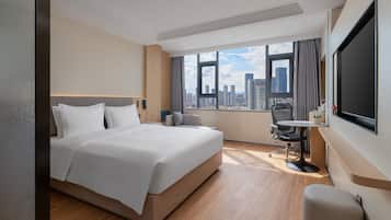 Premium bedding, down duvets, minibar, desk