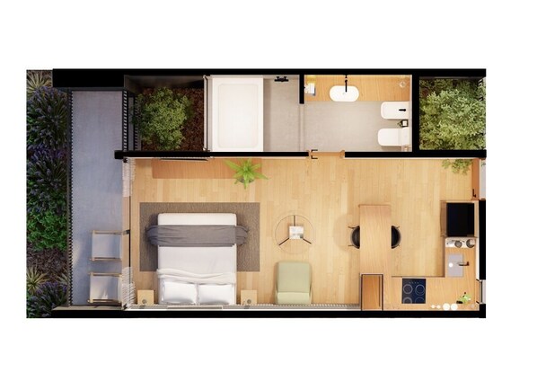 Caja de seguridad en la habitación y escritorio 