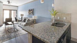 Living area - Landing | Beautiful 1BD, Pool, Gym (Houston)