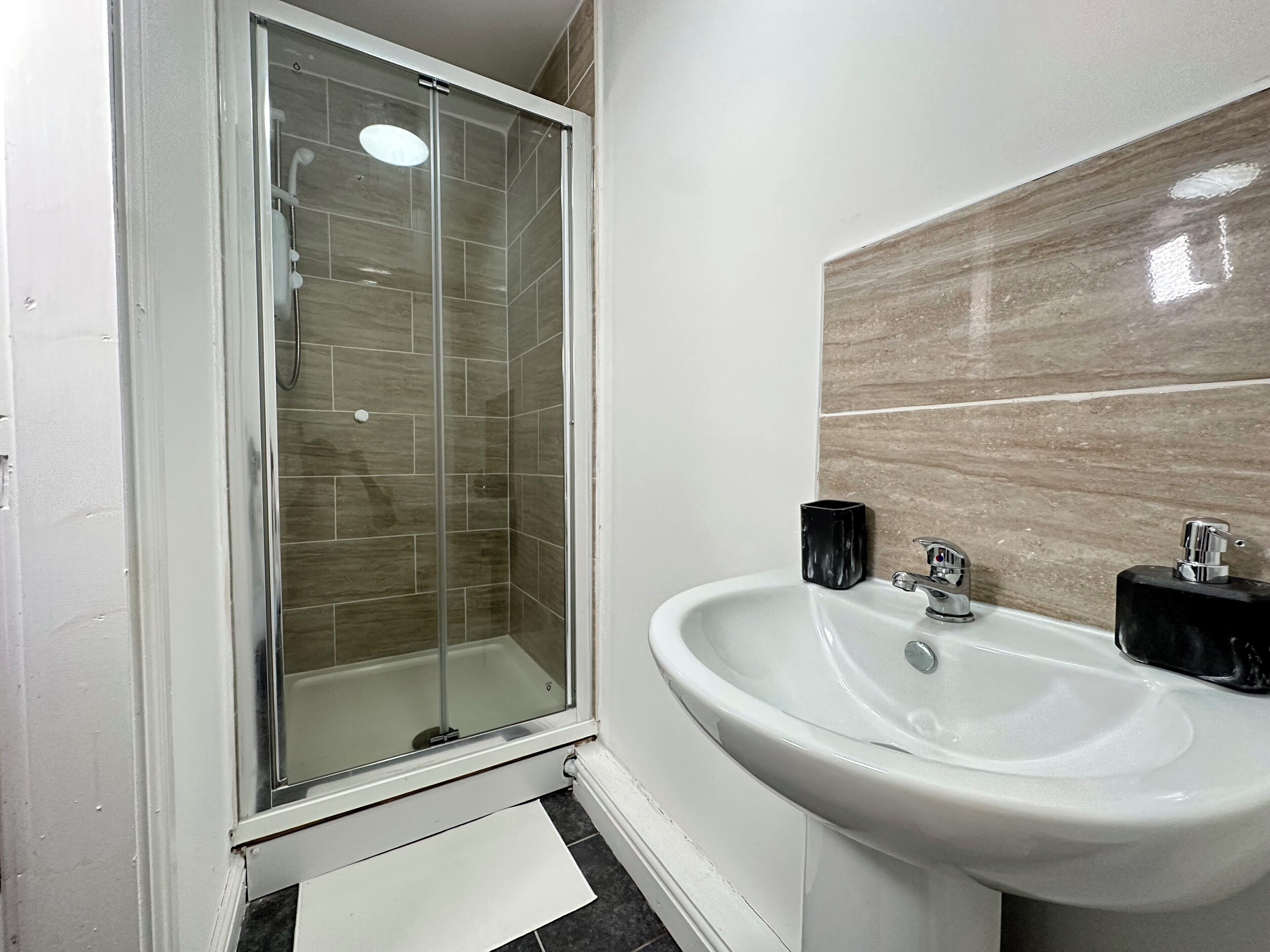 Hair dryer, towels, toilet paper