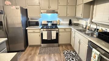 Microwave, oven, stovetop, dishwasher