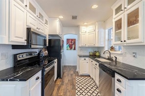 Microwave, stovetop, dishwasher