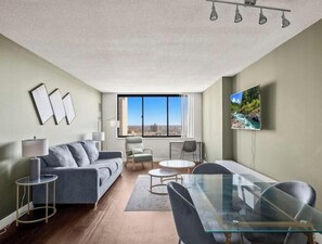 Living area - Downtown SkyTower Condo: Free Parking/Spa/Pool/Gym (Minneapolis)