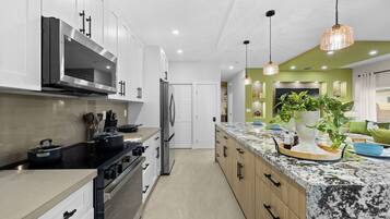 Microwave, oven, stovetop, dishwasher