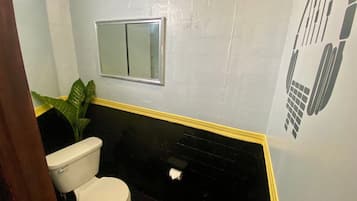 Towels, soap, shampoo, toilet paper