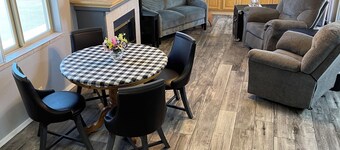 A golf course runs through it!! 
Beautiful 2 bed 2.5 bath
 Happy Trails Resort