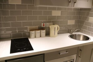Fridge, microwave, oven, toaster