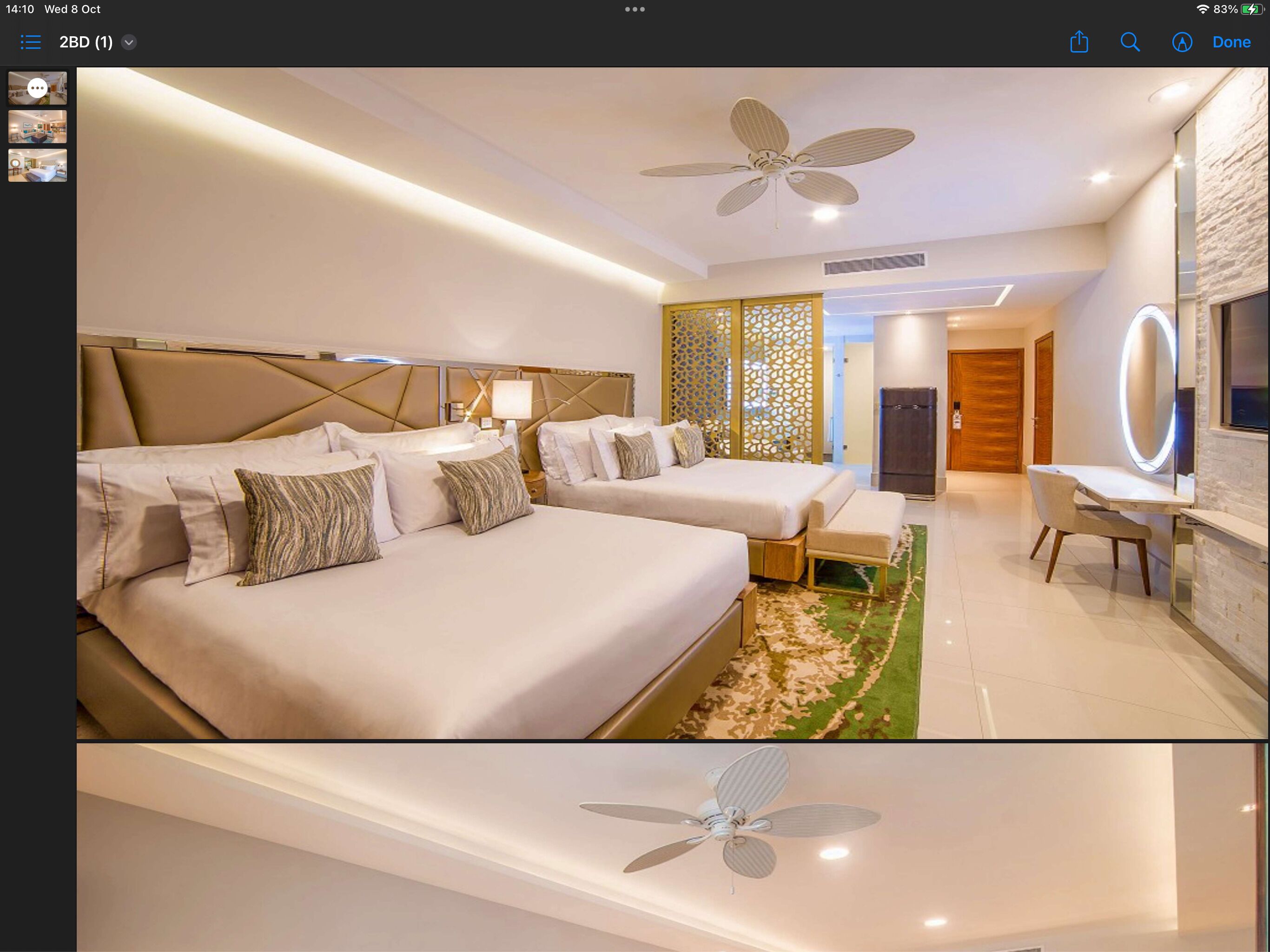 2 عدّة غرف نوم ومكواة/لوح كي وملاءات أسرّة