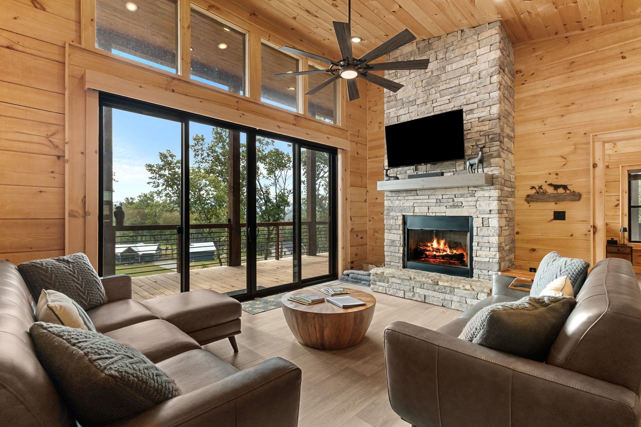 Smart TV, fireplace, video games, foosball