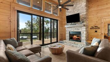 Smart TV, fireplace, video games, foosball