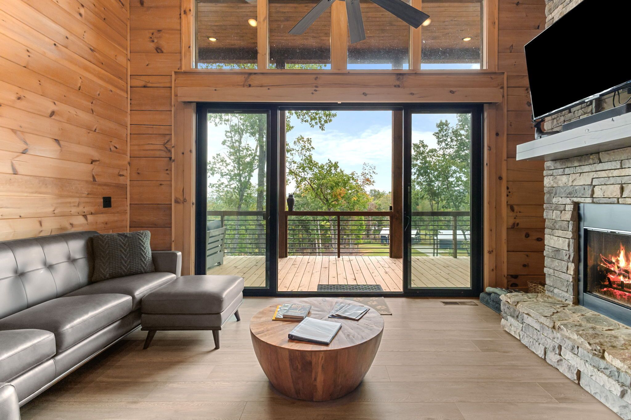 Smart TV, fireplace, video games, foosball