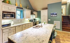 Fridge, microwave, stovetop, dishwasher - Walk to Marina: Center Hill Lake Home w/ Hot Tub (Smithville)