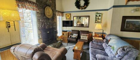 TV, fireplace, DVD player