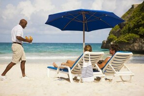 Sun-loungers, beach towels