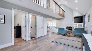 Smart TV, foosball, table tennis, books