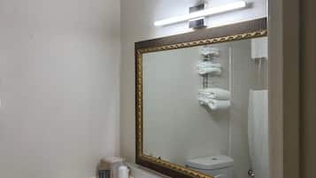 Towels, soap, shampoo, toilet paper