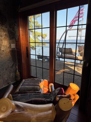 Interior - Leech Lake Waterfront Home, Panoramic Views 3bd/2ba and swinging firepit chairs. (Walker)