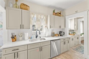 Fridge, microwave, oven, stovetop - Charming Historic Home in High Point (High Point)