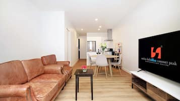 Vila, 2 kamar tidur | Meja kerja, ruang kerja ramah laptop, Wi-Fi gratis, dan seprai linen