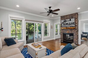 TV, fireplace, video games, books