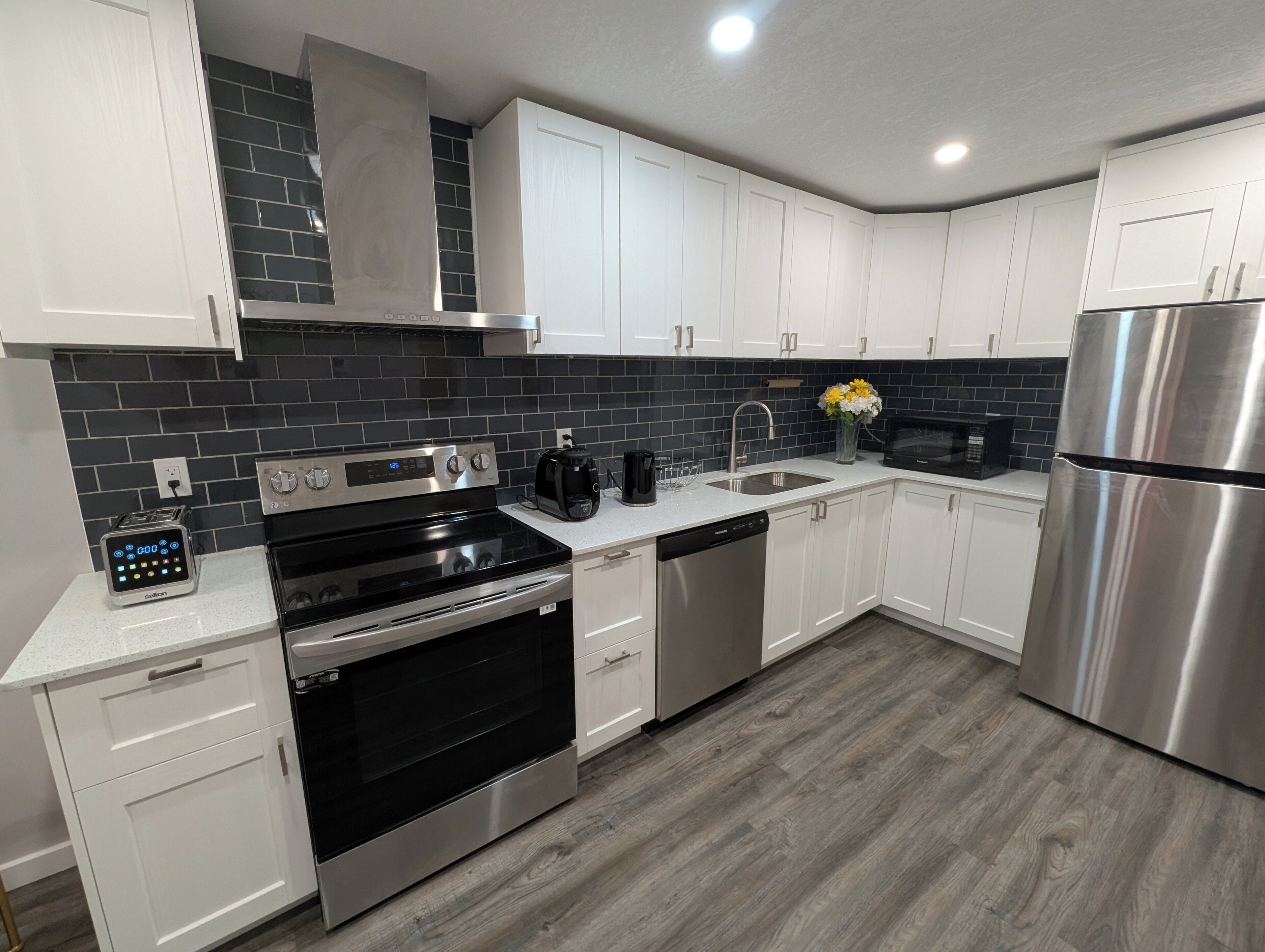 Kühlschrank, Mikrowelle, Ofen, Herdplatte