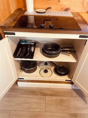 Microondas y placa de cocina