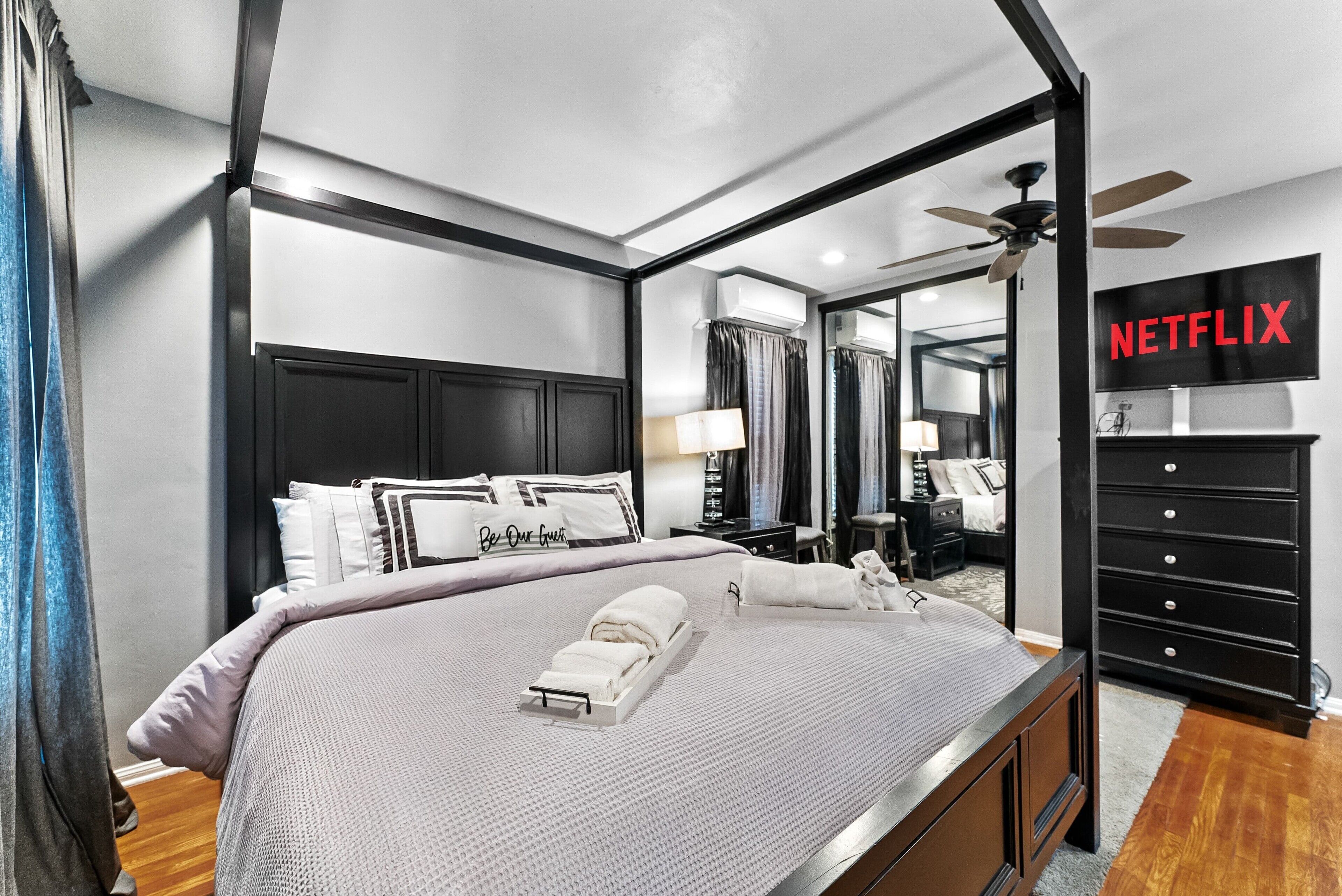 1 bedroom, iron/ironing board, internet, bed sheets