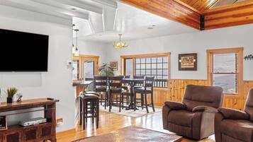 Smart TV, chimenea y reproductor de DVD