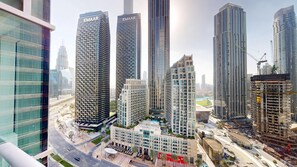 Premium Apartment, 2 Bedrooms, City View | Balcony view - bnbme - The Lofts Central - 2 BDR (Dubai)