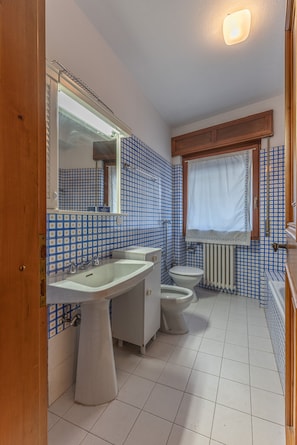 Suihku, hiustenkuivaaja, bidee, pyyhkeet