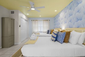 4 bedrooms, desk, iron/ironing board, travel cot