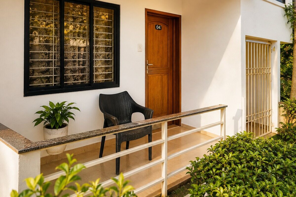 Chambre économique double, patio, vue sur le jardin | Terrasse/patio