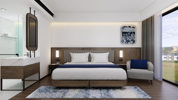 Minibar, bộ trải giường 