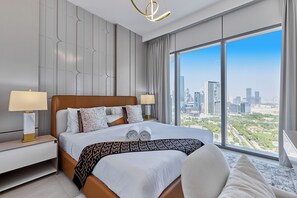 Premium Apartment, City View | In-room safe, desk, laptop workspace, blackout drapes - bnbme - Downtown Views II - Tower 1 (Dubai)