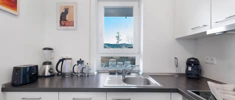 Fridge, oven, stovetop, dishwasher