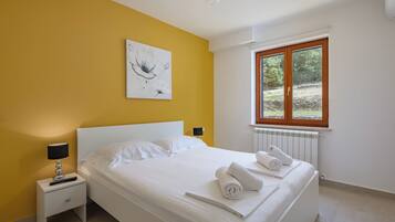 Family House, Multiple Bedrooms (Seaview Pool House Mytilus) | 4 bedrooms, iron/ironing board, free WiFi, bed sheets
