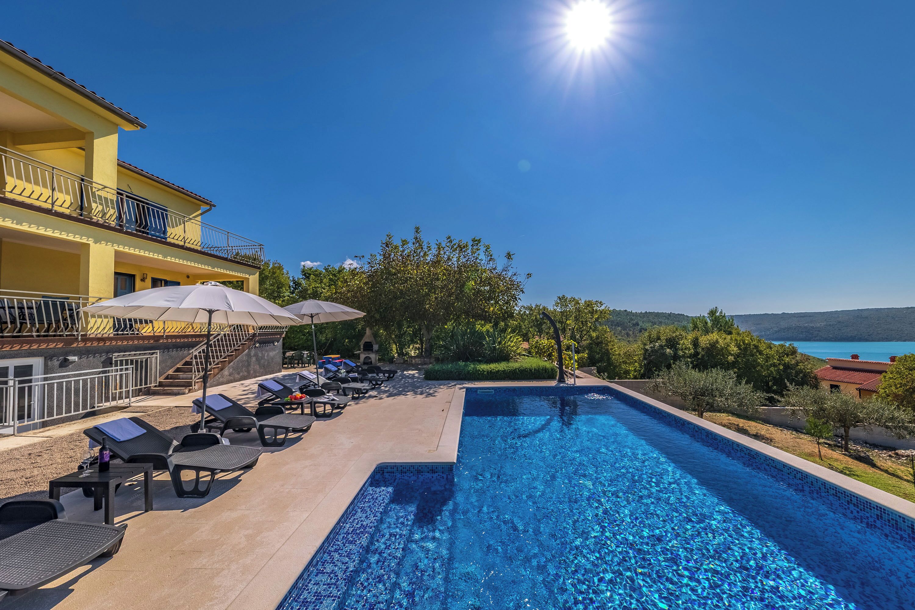 Familienhaus, Mehrere Schlafzimmer (Seaview Pool House Mytilus) | Pool