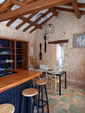 Cottage, Patio, Garden View | Dining room - Gîtes Le Pech (Sainte-Foy-de-Longas)