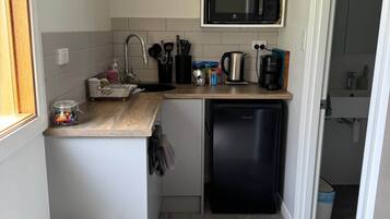Fridge, microwave, toaster, high chair