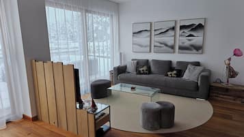 Appartement Deluxe, vue montagne | Coin séjour