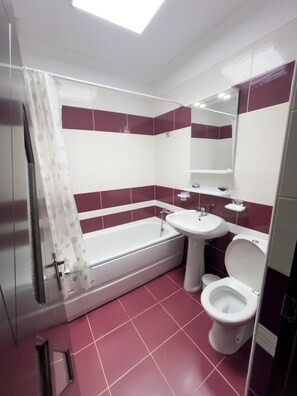 Haartrockner, Handtücher, Seife, Shampoo