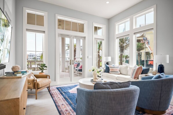 Smart TV, DVD player, books, video library