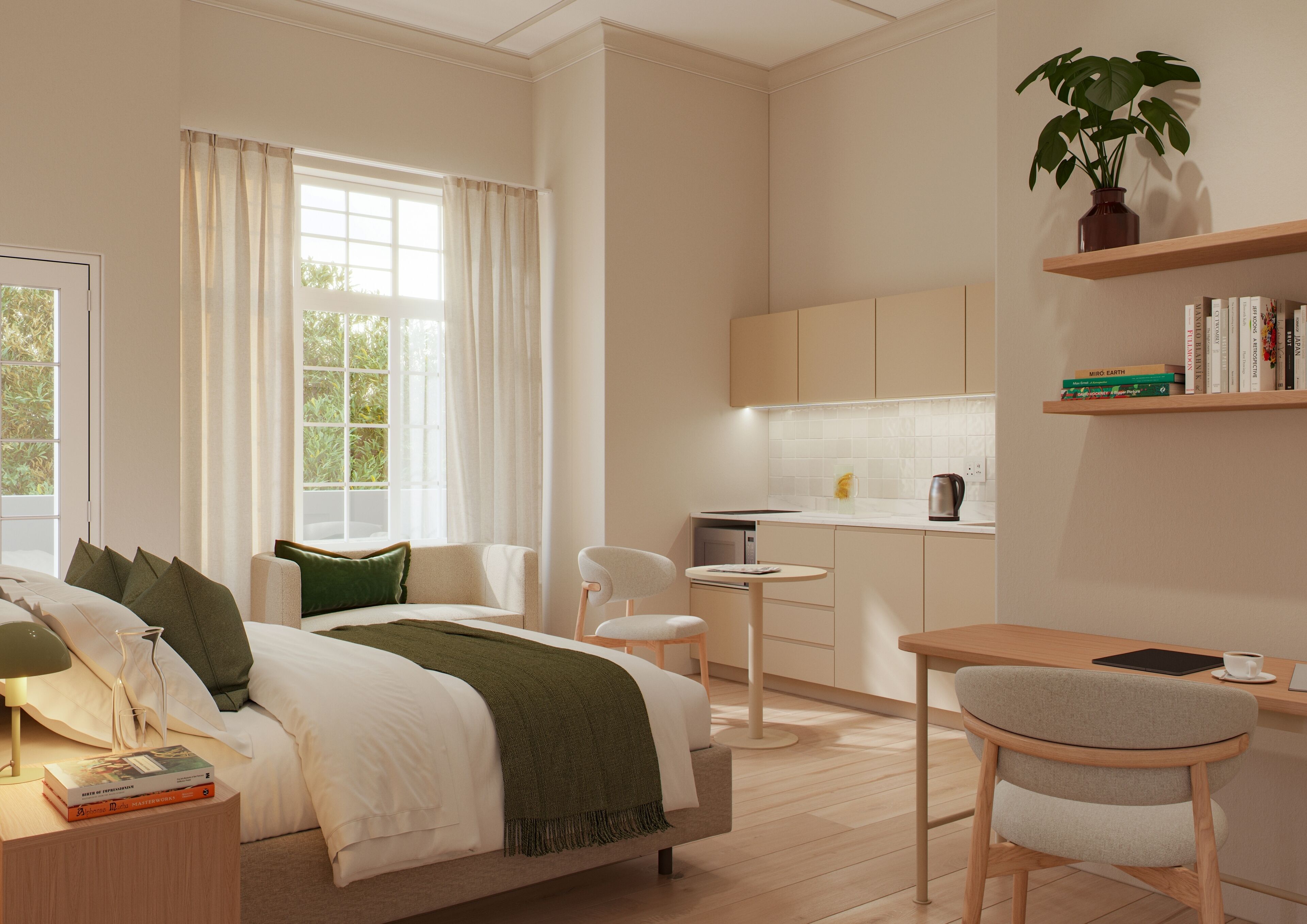 Zimmersafe, Schreibtisch, laptopgeeigneter Arbeitsplatz