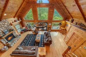 Smart TV, fireplace, video games, foosball
