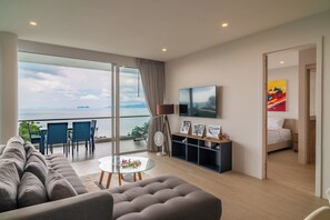 Appartement, balcon, vue mer | Coin séjour