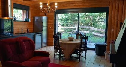 Wooden house in the fields