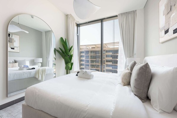 1 غرفة نوم ومكواة/لوح كي وواي فاي وملاءات أسرّة